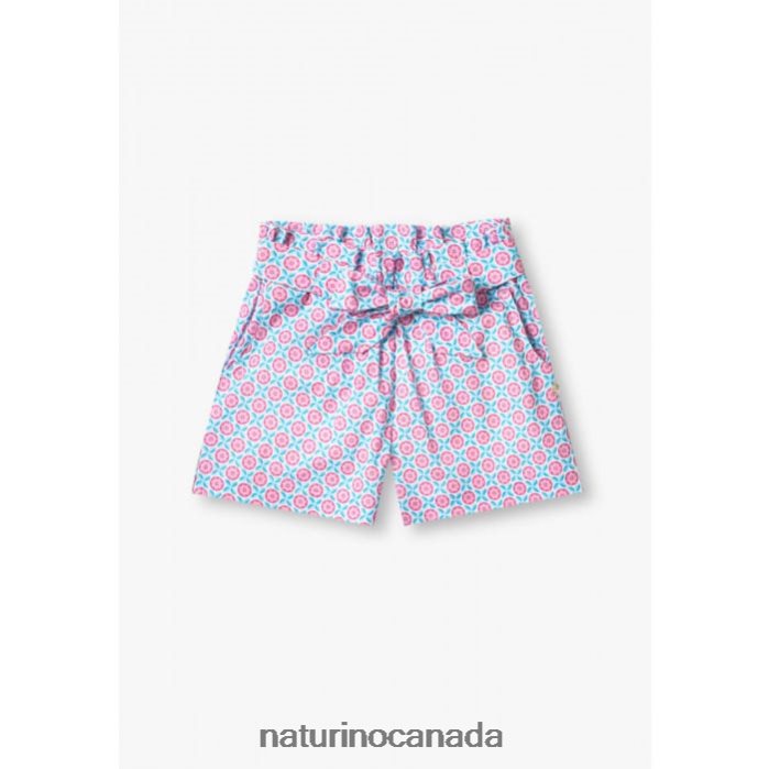 Kids SEKI Z2N0TL612 Naturino Bermuda Shorts with Bow Sky Blue/Pink