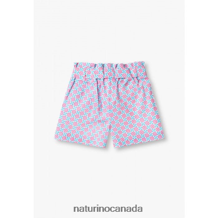 Kids SEKI Z2N0TL612 Naturino Bermuda Shorts with Bow Sky Blue/Pink