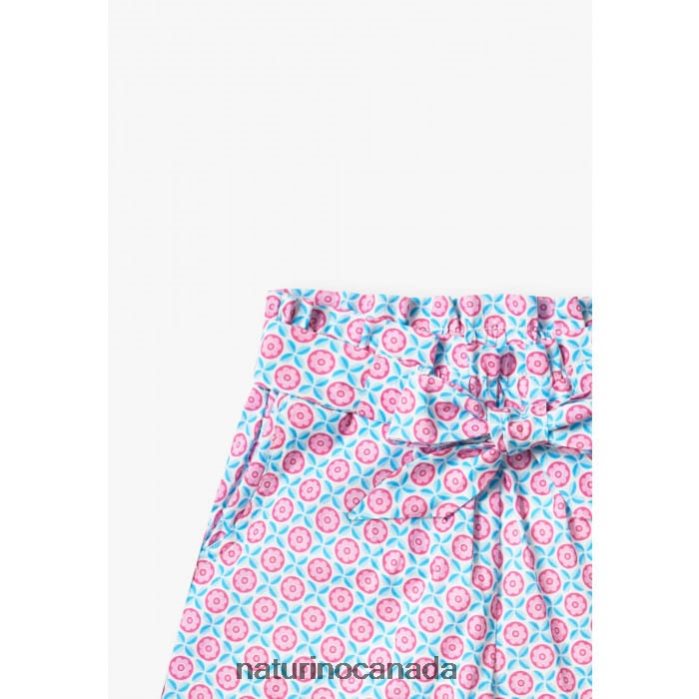 Kids SEKI Z2N0TL612 Naturino Bermuda Shorts with Bow Sky Blue/Pink