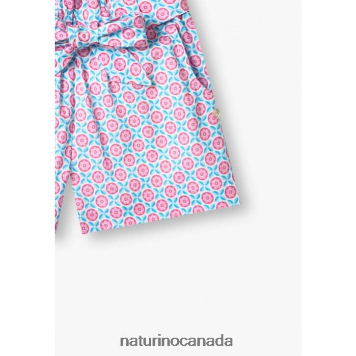 Kids SEKI Z2N0TL612 Naturino Bermuda Shorts with Bow Sky Blue/Pink