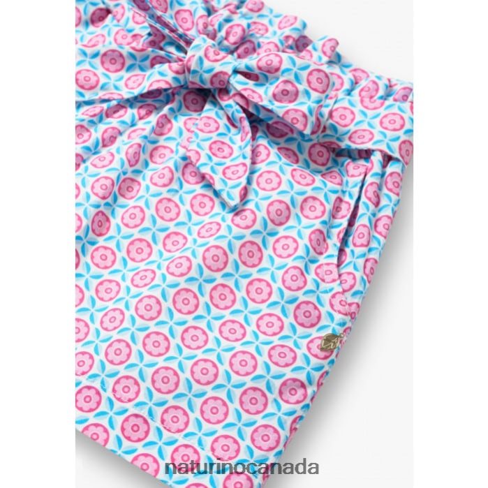 Kids SEKI Z2N0TL612 Naturino Bermuda Shorts with Bow Sky Blue/Pink