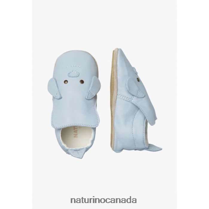Baby DLIN Z2N0TL8 Naturino Crib Shoes with Doggie Patch Light Blue