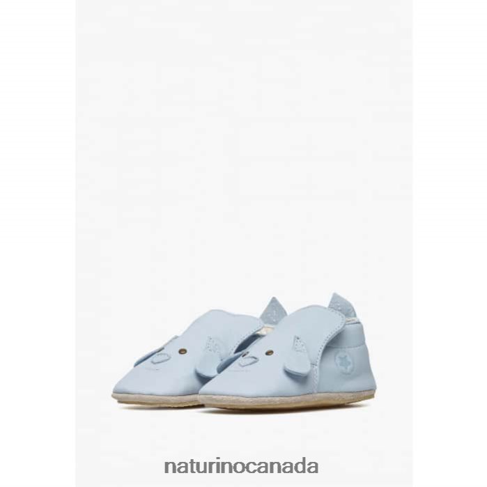 Baby DLIN Z2N0TL8 Naturino Crib Shoes with Doggie Patch Light Blue