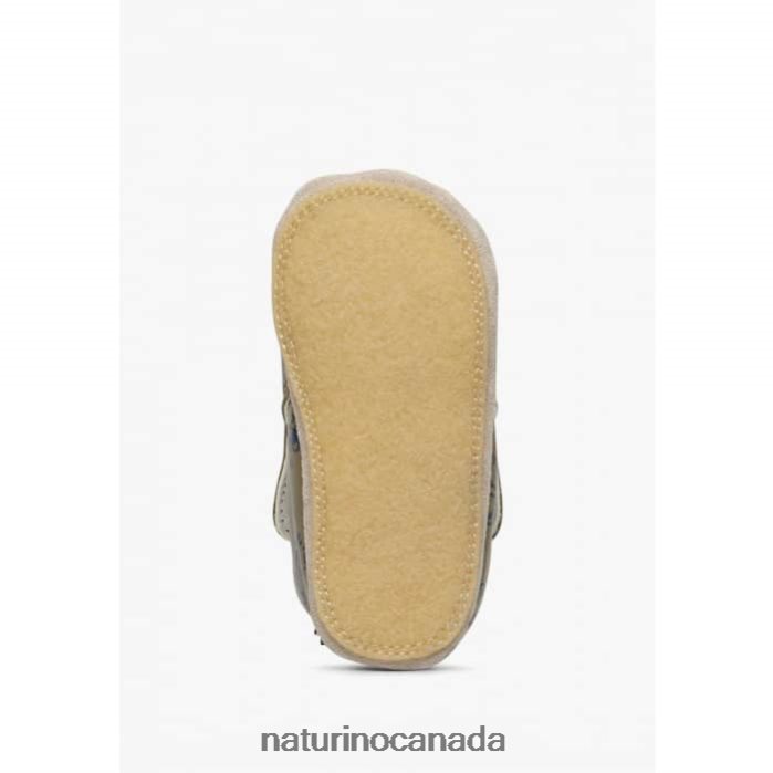 Baby PLUMARD Z2N0TL4 Naturino Crib Shoes with Tiger Print Dove Grey