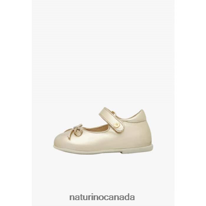 Kids BALLET Z2N0TL295 Naturino Laminated Leather Ballerinas Gold
