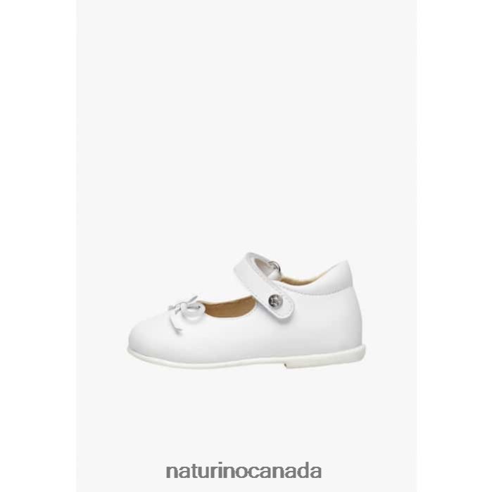 Kids BALLET Z2N0TL311 Naturino Leather Ballerinas with Bow Silver