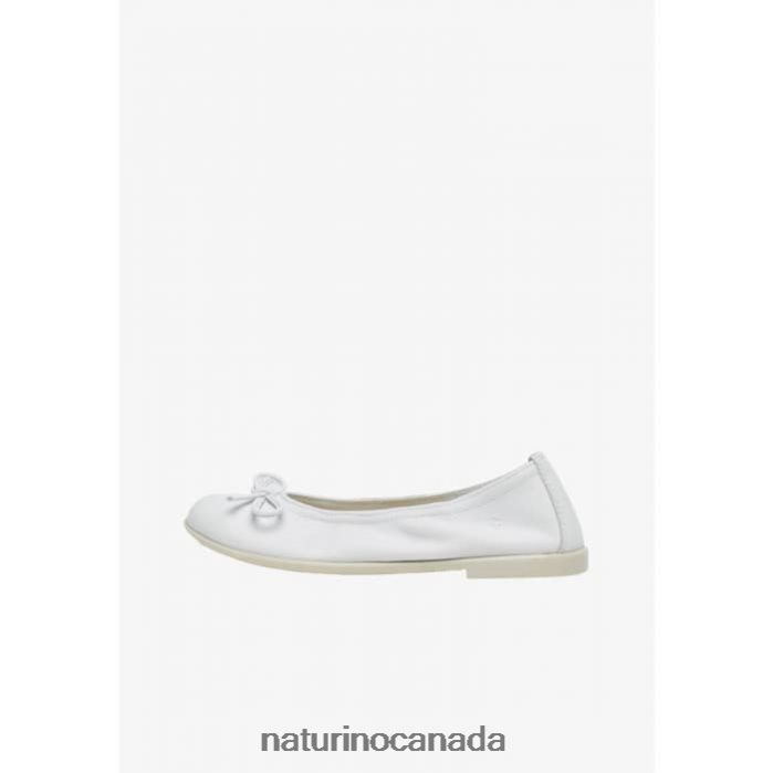 Kids MARGOT Z2N0TL534 Naturino Ballet Flats with Bow White