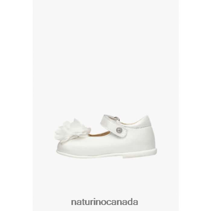 Kids PENNILY Z2N0TL536 Naturino Leather Ballerinas White