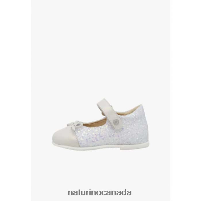 Kids SALLENY Z2N0TL531 Naturino Leather Ballerinas Silver