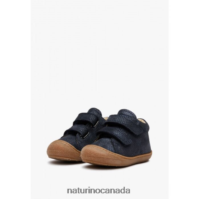 Kids COCOON VL Z2N0TL260 Naturino Glittered Suede First Step Shoes Blue