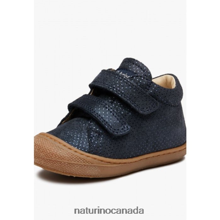 Kids COCOON VL Z2N0TL260 Naturino Glittered Suede First Step Shoes Blue