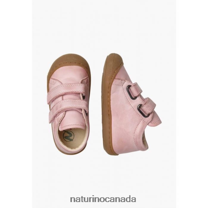 Kids COCOON VL Z2N0TL269 Naturino First Steps Shoes In Nappa Leather Candy Pink