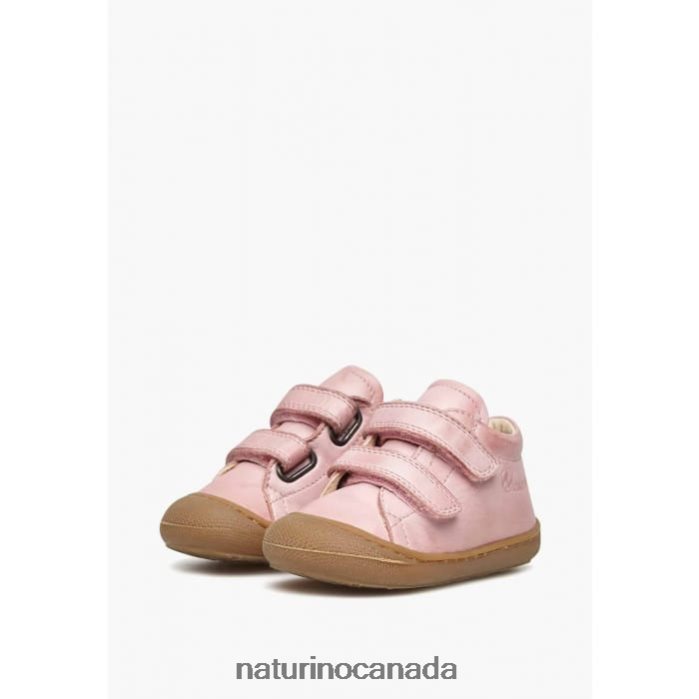 Kids COCOON VL Z2N0TL269 Naturino First Steps Shoes In Nappa Leather Candy Pink