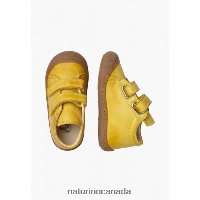Kids COCOON VL Z2N0TL276 Naturino First Steps Shoes In Nappa Leather Yellow