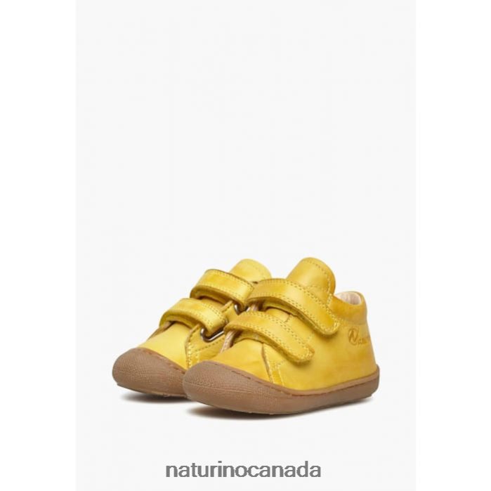 Kids COCOON VL Z2N0TL276 Naturino First Steps Shoes In Nappa Leather Yellow