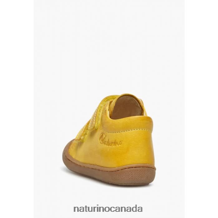Kids COCOON VL Z2N0TL276 Naturino First Steps Shoes In Nappa Leather Yellow