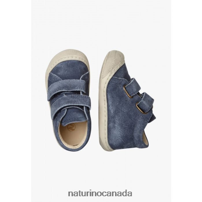 Kids COCOON VL Z2N0TL327 Naturino First Steps Shoes In Suede Delave Navy