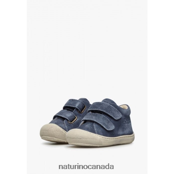 Kids COCOON VL Z2N0TL327 Naturino First Steps Shoes In Suede Delave Navy