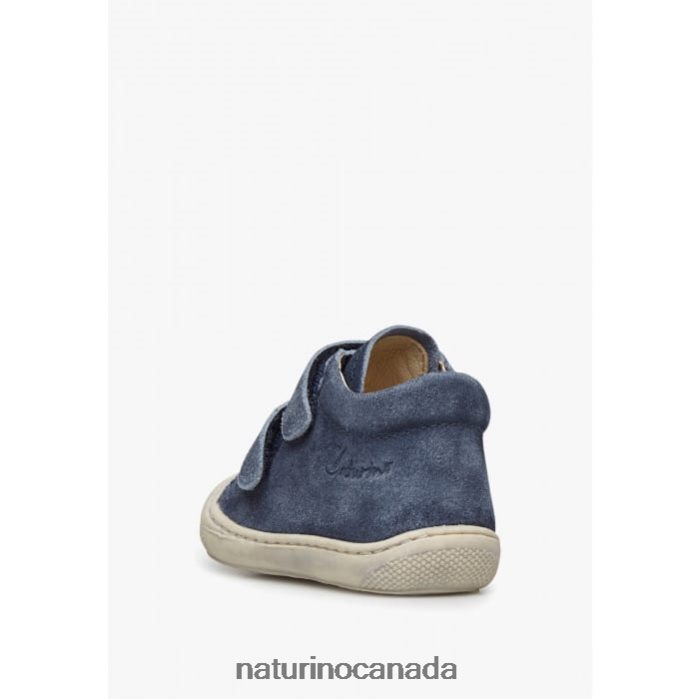 Kids COCOON VL Z2N0TL327 Naturino First Steps Shoes In Suede Delave Navy