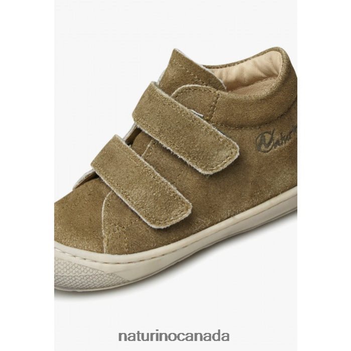 Kids COCOON VL Z2N0TL330 Naturino First Steps Shoes In Suede Delave Army Green