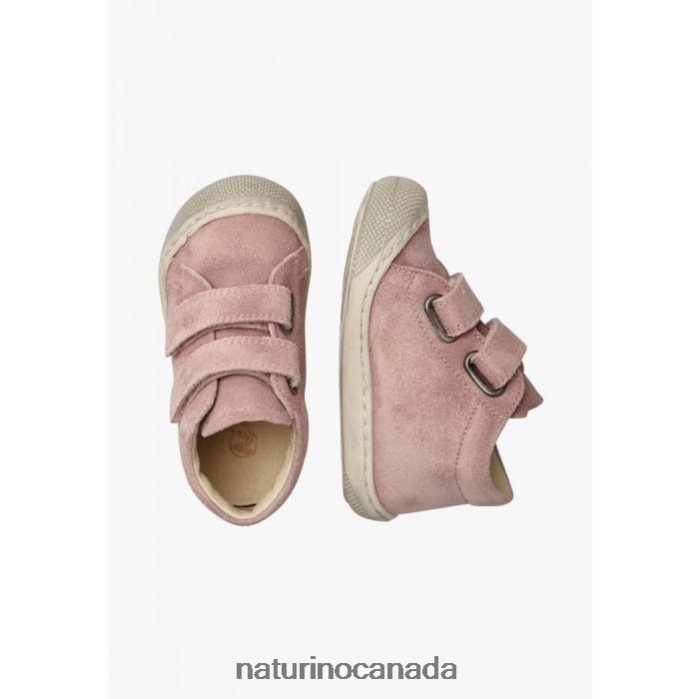 Kids COCOON VL Z2N0TL332 Naturino First Steps Shoes In Suede Delave Pink
