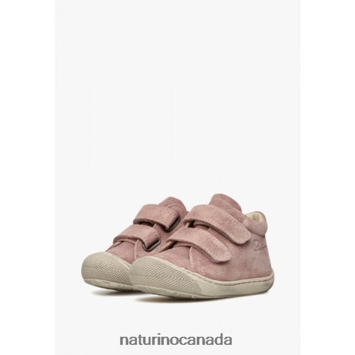 Kids COCOON VL Z2N0TL332 Naturino First Steps Shoes In Suede Delave Pink