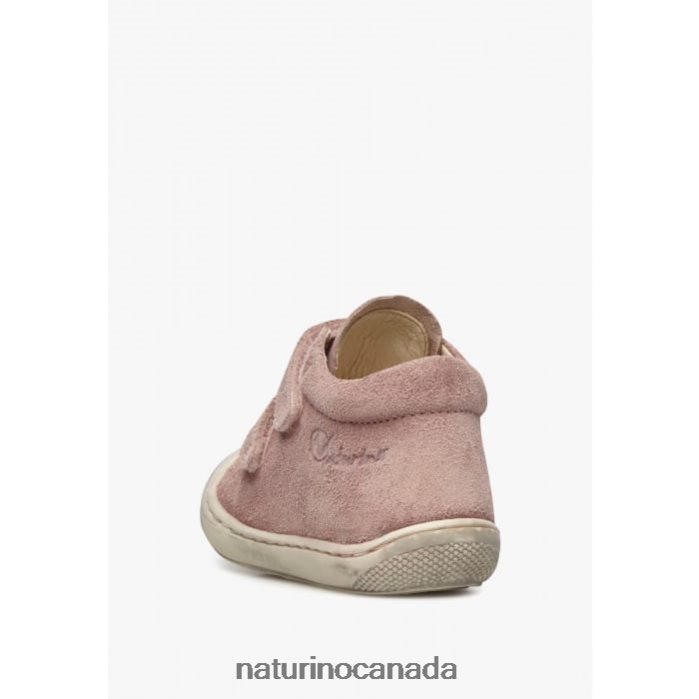 Kids COCOON VL Z2N0TL332 Naturino First Steps Shoes In Suede Delave Pink