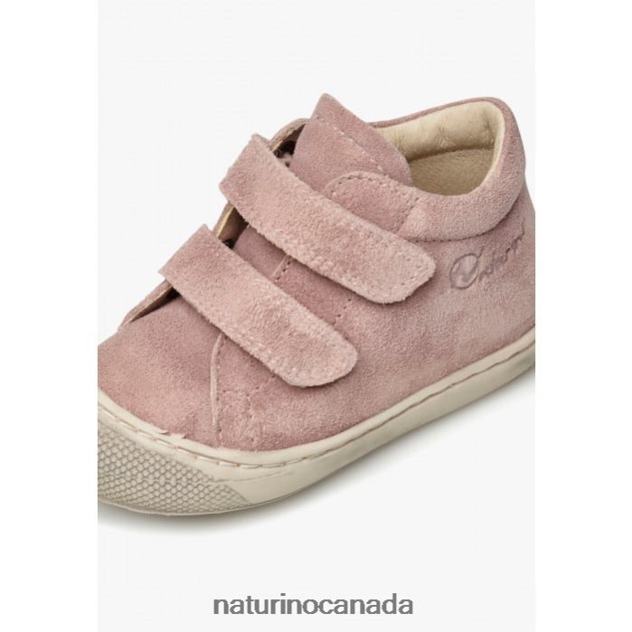 Kids COCOON VL Z2N0TL332 Naturino First Steps Shoes In Suede Delave Pink