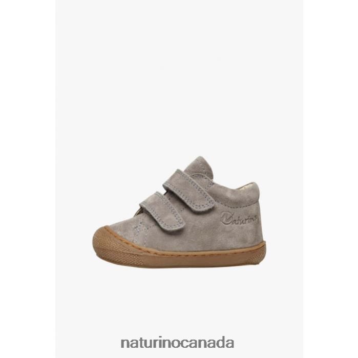 Kids COCOON VL Z2N0TL335 Naturino Suede First Steps Shoes Grey