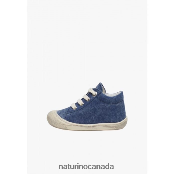 Kids COCOON Z2N0TL285 Naturino Canvas First Steps Shoes Blue