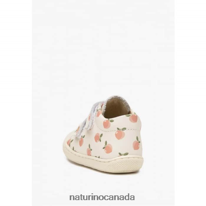 Kids COCOON VL Z2N0TL100 Naturino Apricot Print Leather Toddler Booties Cream