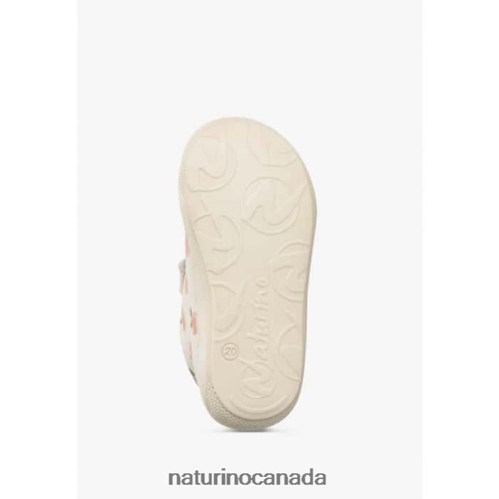 Kids COCOON VL Z2N0TL100 Naturino Apricot Print Leather Toddler Booties Cream