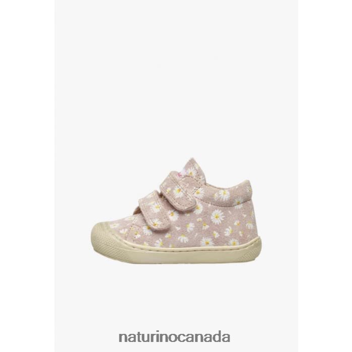 Kids COCOON VL Z2N0TL102 Naturino Suede First Steps Shoes with Daisy Print Pink