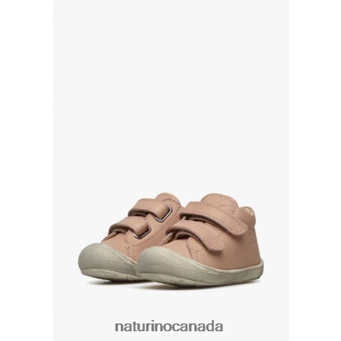 Kids COCOON VL Z2N0TL117 Naturino First Steps Shoes In Nappa Leather Antique Pink