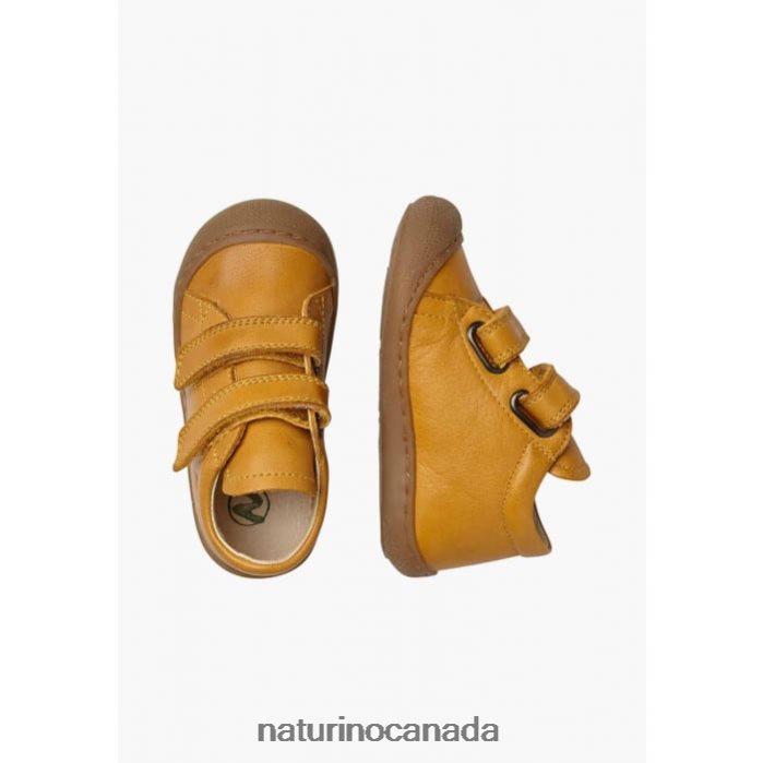 Kids COCOON VL Z2N0TL120 Naturino First Steps Shoes In Nappa Leather Pumpkin