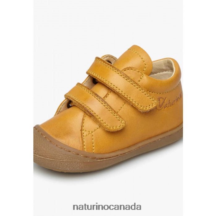 Kids COCOON VL Z2N0TL120 Naturino First Steps Shoes In Nappa Leather Pumpkin