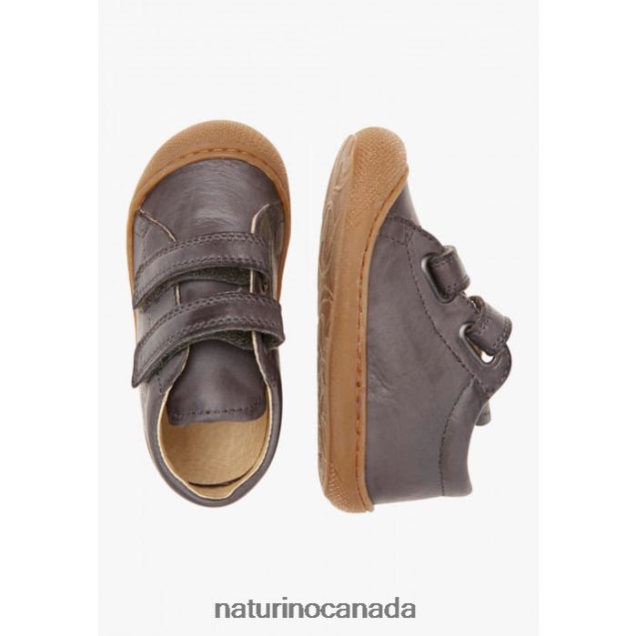 Kids COCOON VL Z2N0TL135 Naturino First Steps Shoes In Nappa Leather Grey