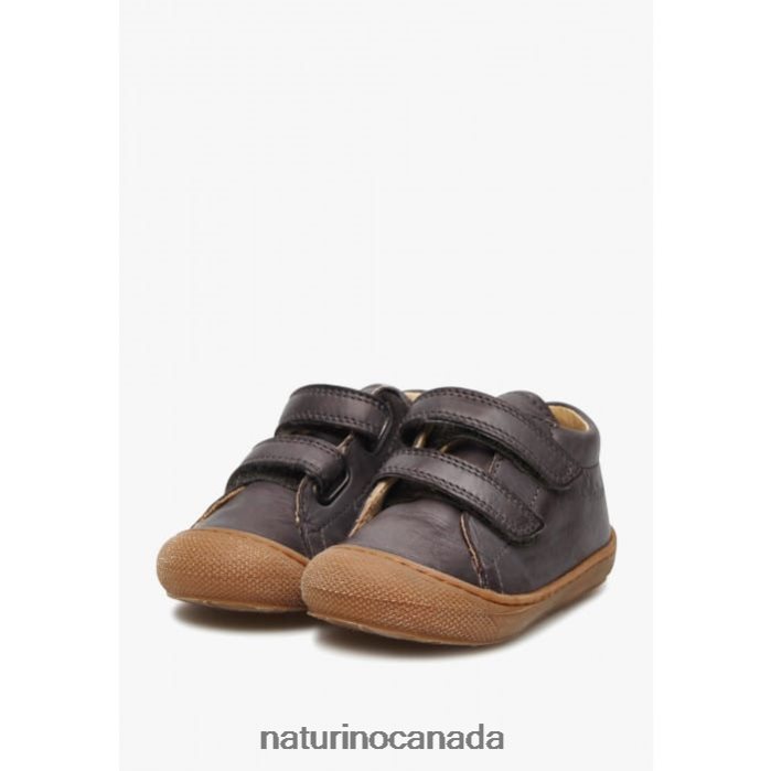 Kids COCOON VL Z2N0TL135 Naturino First Steps Shoes In Nappa Leather Grey
