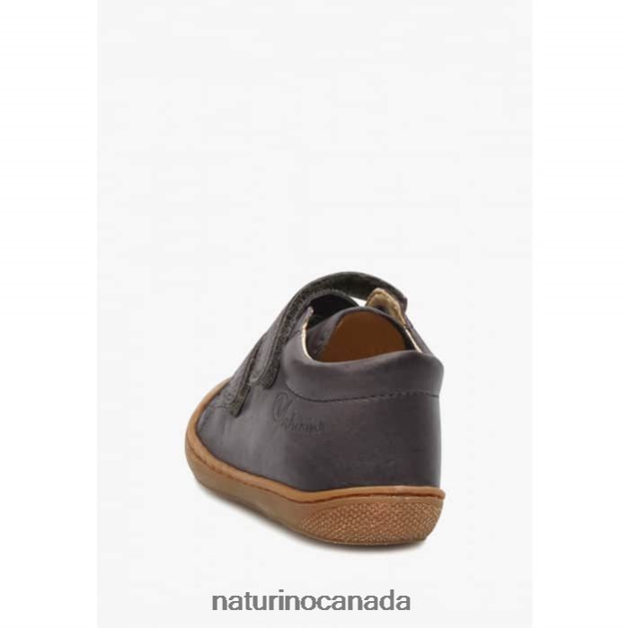 Kids COCOON VL Z2N0TL135 Naturino First Steps Shoes In Nappa Leather Grey
