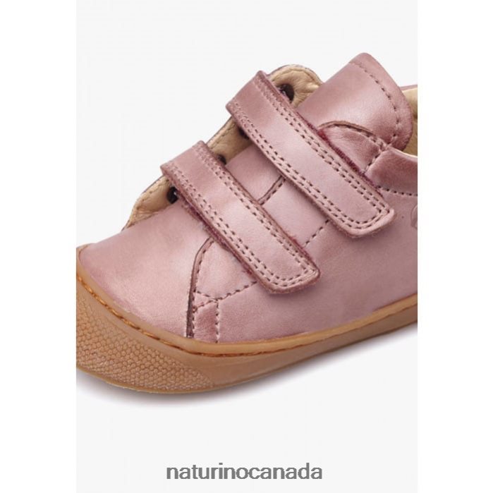 Kids COCOON VL Z2N0TL137 Naturino First Steps Shoes In Nappa Leather Antique Pink