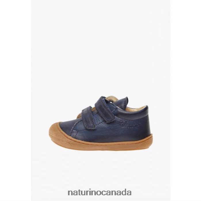 Kids COCOON VL Z2N0TL138 Naturino First Steps Shoes In Nappa Leather Midnight Blue