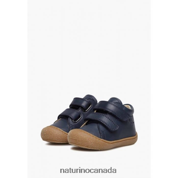 Kids COCOON VL Z2N0TL138 Naturino First Steps Shoes In Nappa Leather Midnight Blue