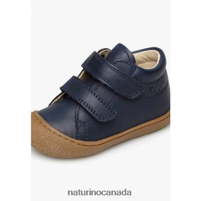 Kids COCOON VL Z2N0TL138 Naturino First Steps Shoes In Nappa Leather Midnight Blue