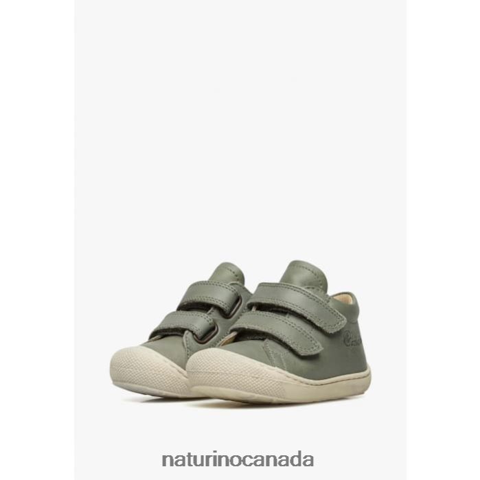 Kids COCOON VL Z2N0TL149 Naturino First Steps Shoes In Nappa Leather Dark Green