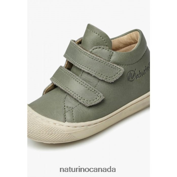 Kids COCOON VL Z2N0TL149 Naturino First Steps Shoes In Nappa Leather Dark Green