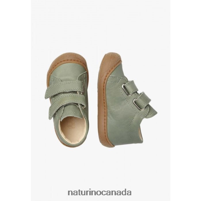 Kids COCOON VL Z2N0TL151 Naturino First Steps Shoes In Nappa Leather Light Green