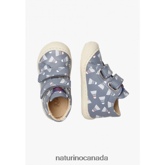 Kids COCOON VL Z2N0TL154 Naturino Leather First Steps Shoes Light Blue