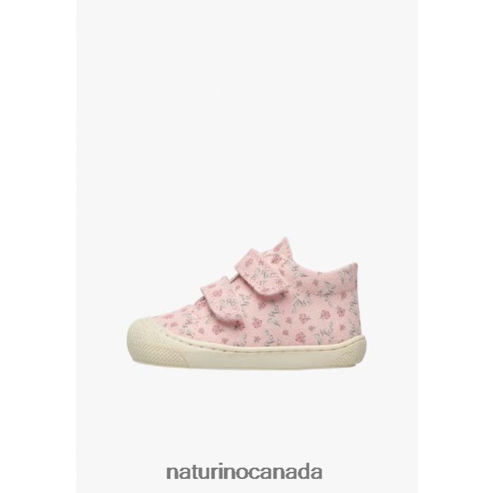 Kids COCOON VL Z2N0TL156 Naturino Fabric First Step Shoes with Rose Print Pink