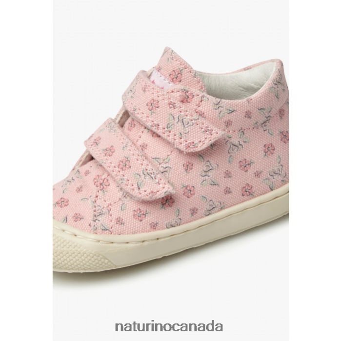 Kids COCOON VL Z2N0TL156 Naturino Fabric First Step Shoes with Rose Print Pink