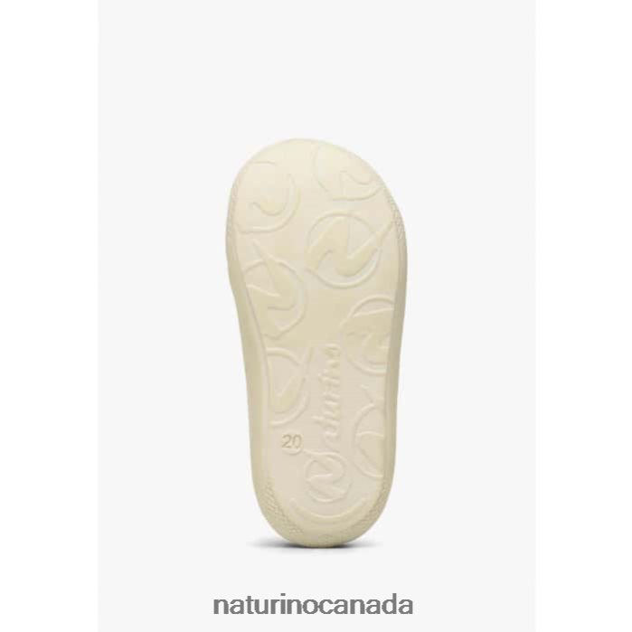 Kids COCOON VL Z2N0TL164 Naturino Fabric First Step Shoes with Rose Print White